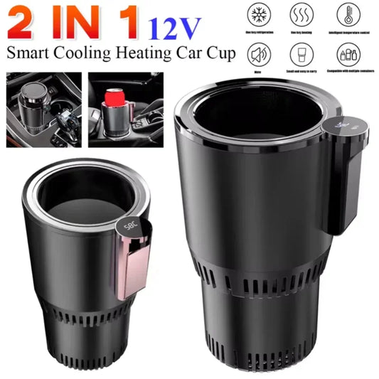 Smart Car 2-In-1 Hot And Cold Cup Drinks Holder Home Fast Refrigeration Cooling/Heating Mini Touch Screen Beverage Mug Drink Can